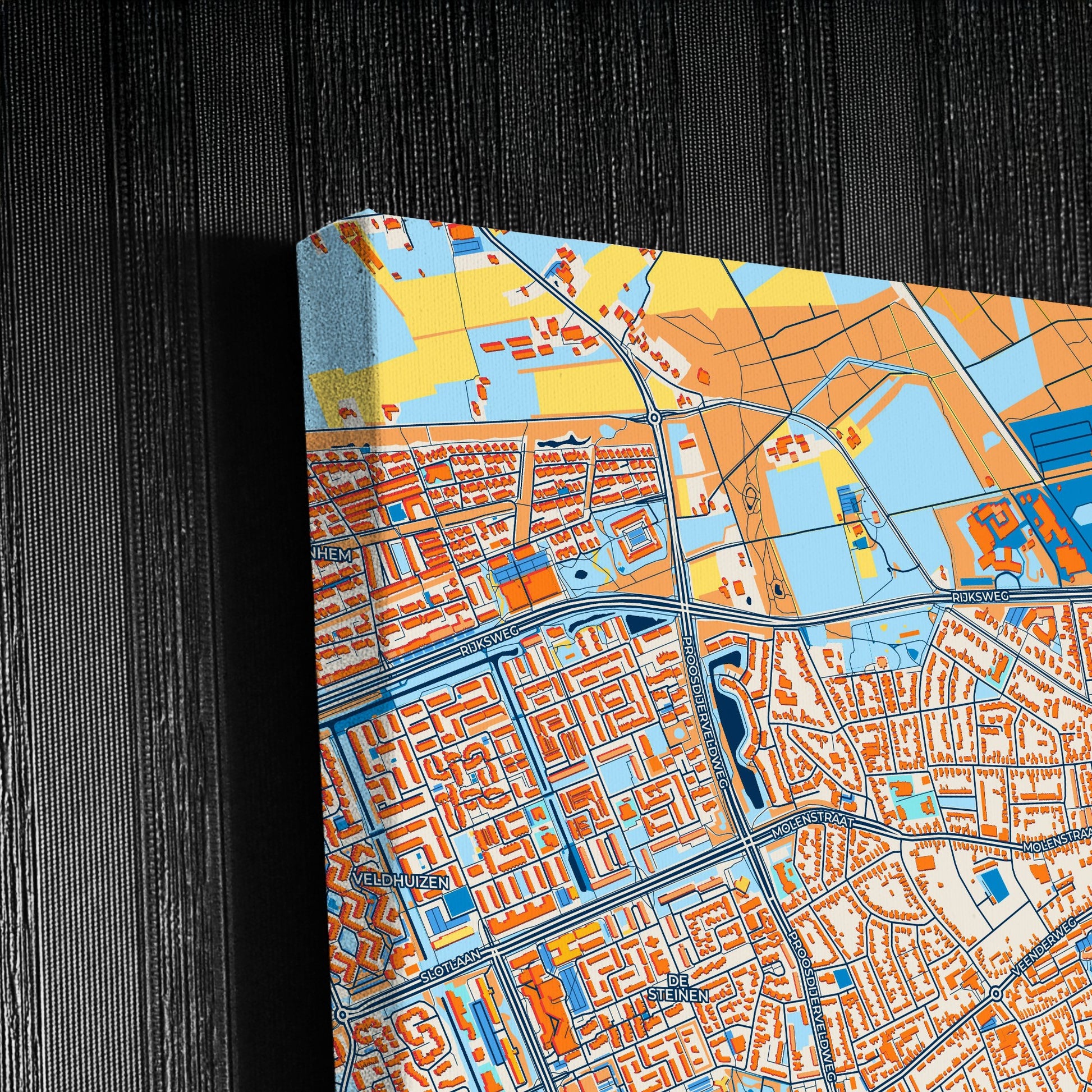 Ede Netherlands Colorful City Map Canvas Print Detail