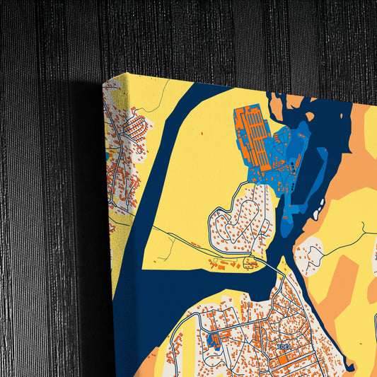 Edea Cameroon Colorful City Map Canvas Print Detail