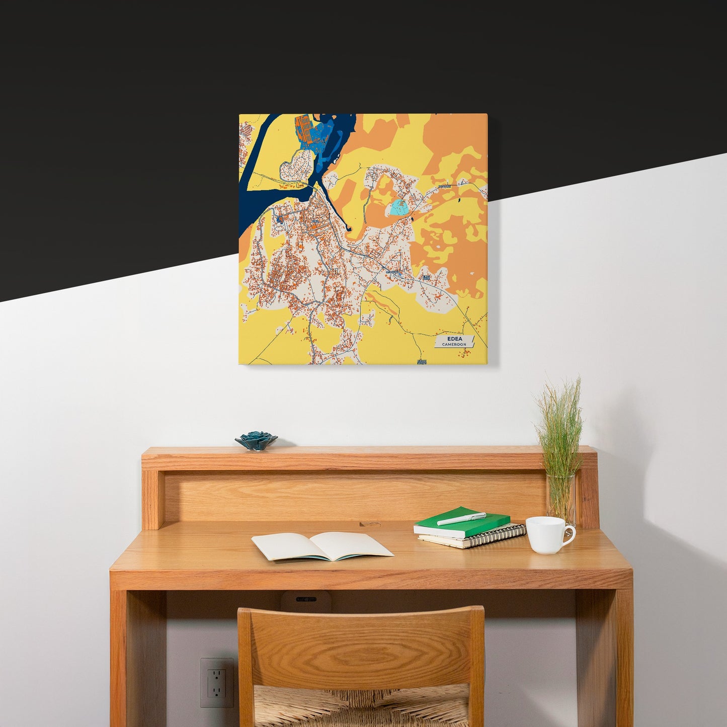 Edea Cameroon Colorful City Map Canvas Print Scene