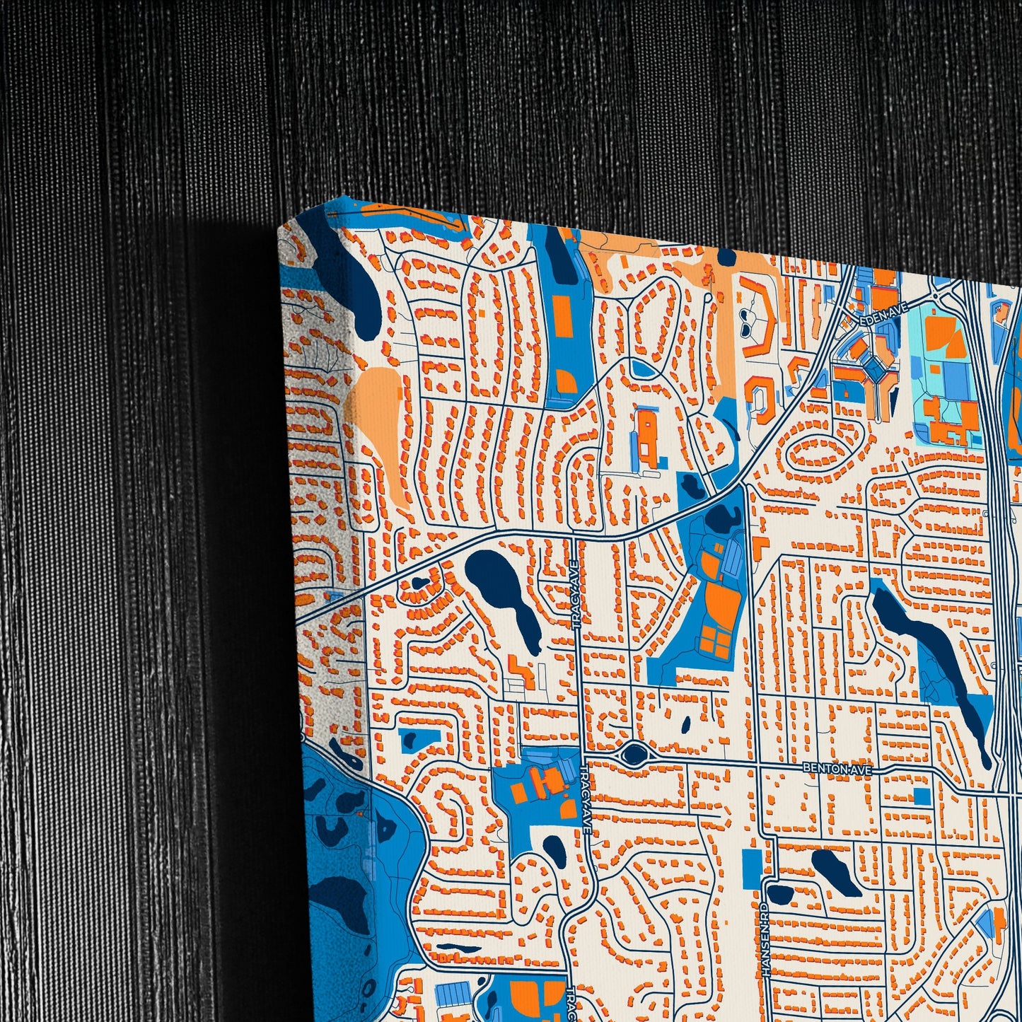 Edina Minnesota Colorful City Map Canvas Print Detail