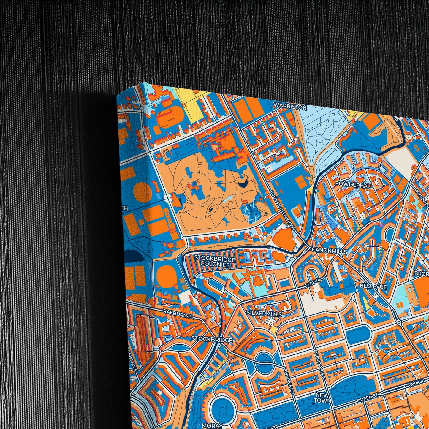 Edinburgh Scotland Colorful City Map Canvas Print Detail