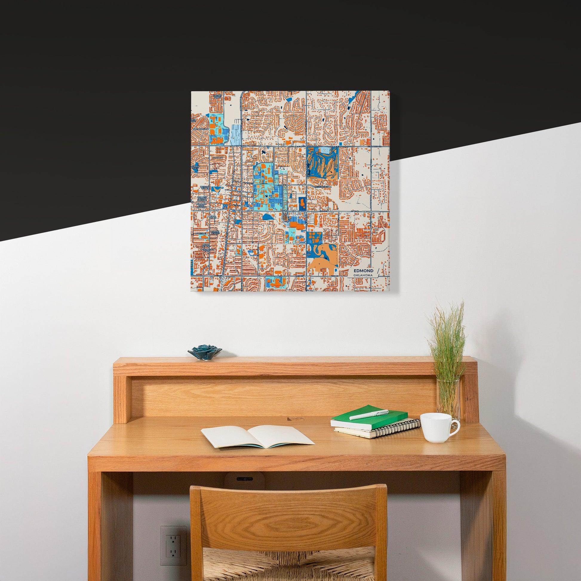 Edmond Oklahoma Colorful City Map Canvas Print Scene