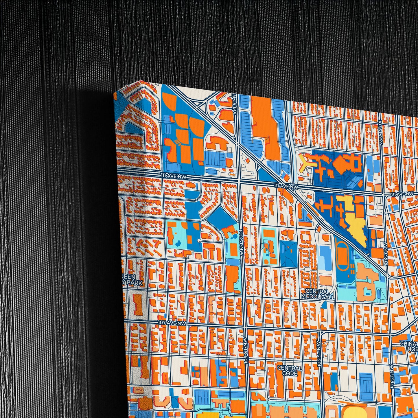 Edmonton Canada Colorful City Map Canvas Print Detail