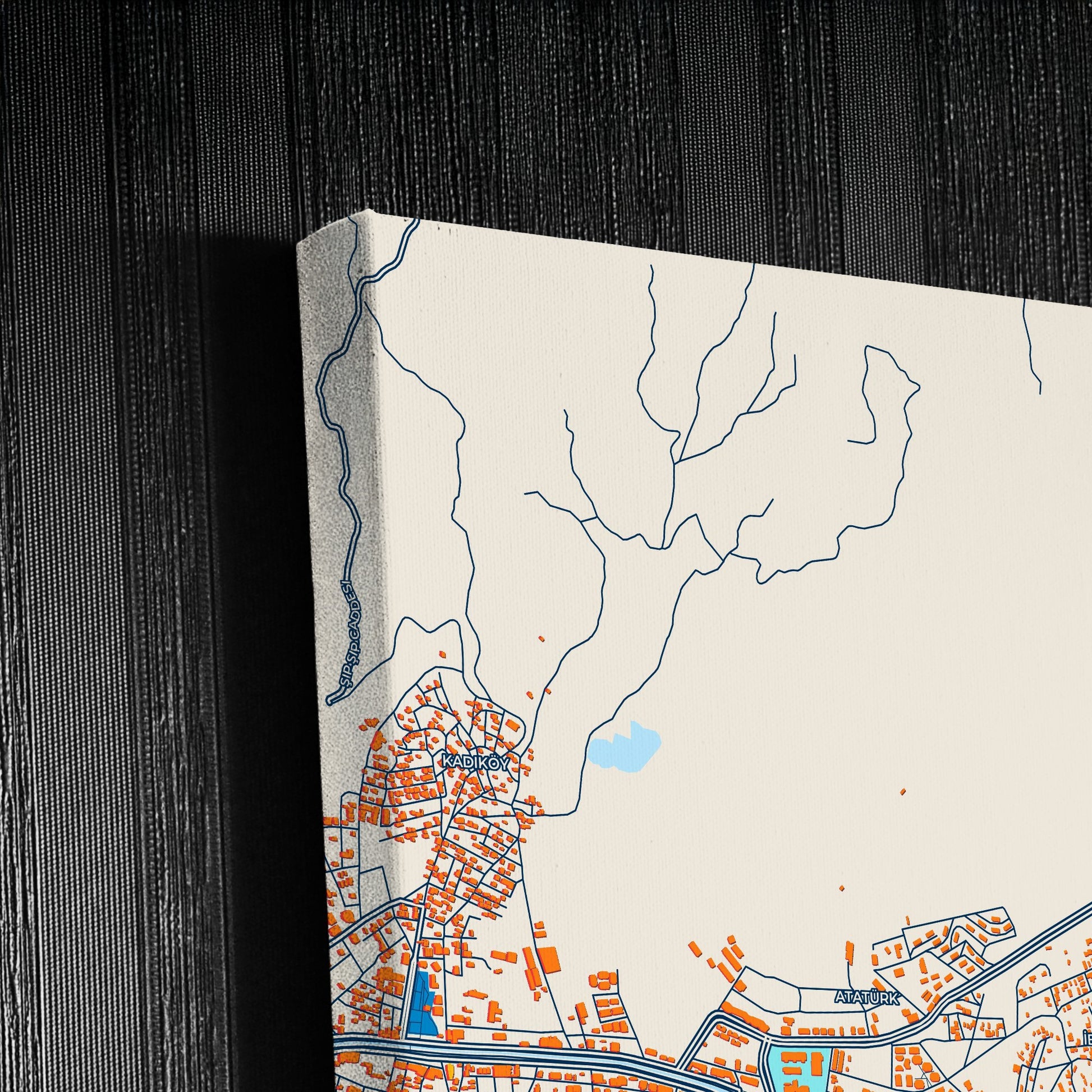 Edremi̇t Turkey Colorful City Map Canvas Print Detail