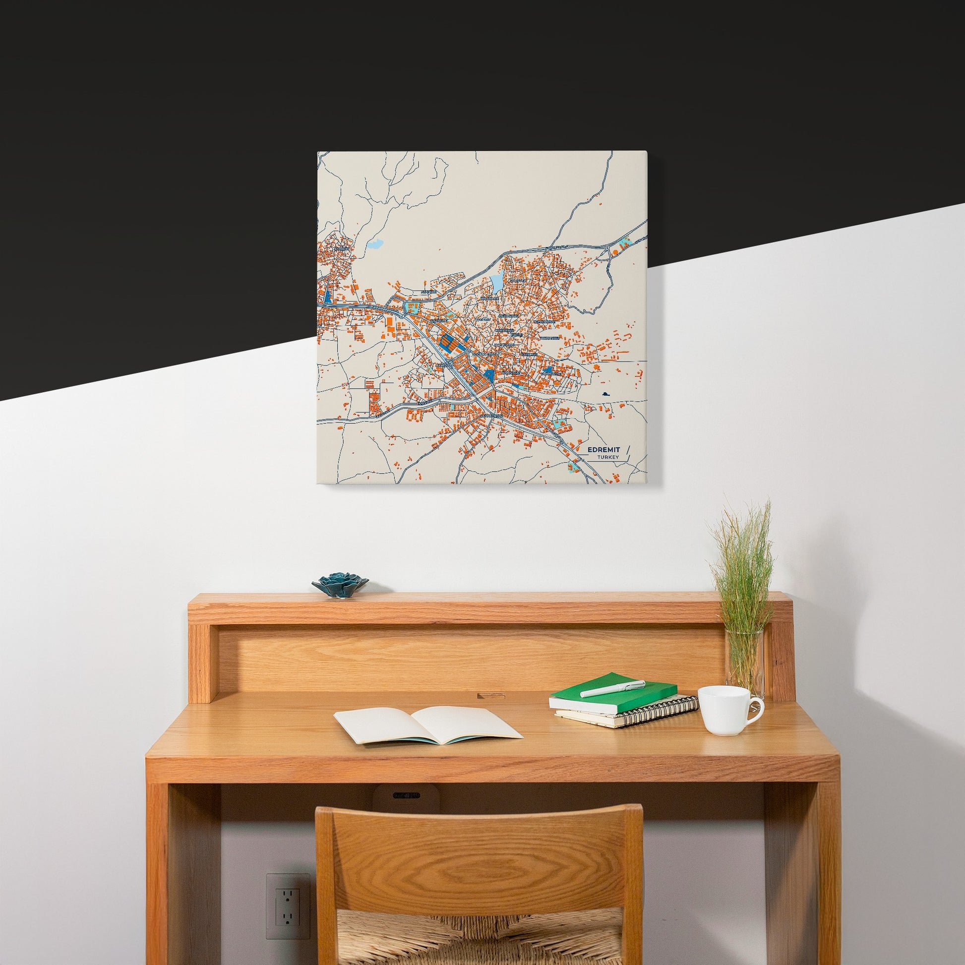 Edremi̇t Turkey Colorful City Map Canvas Print Scene