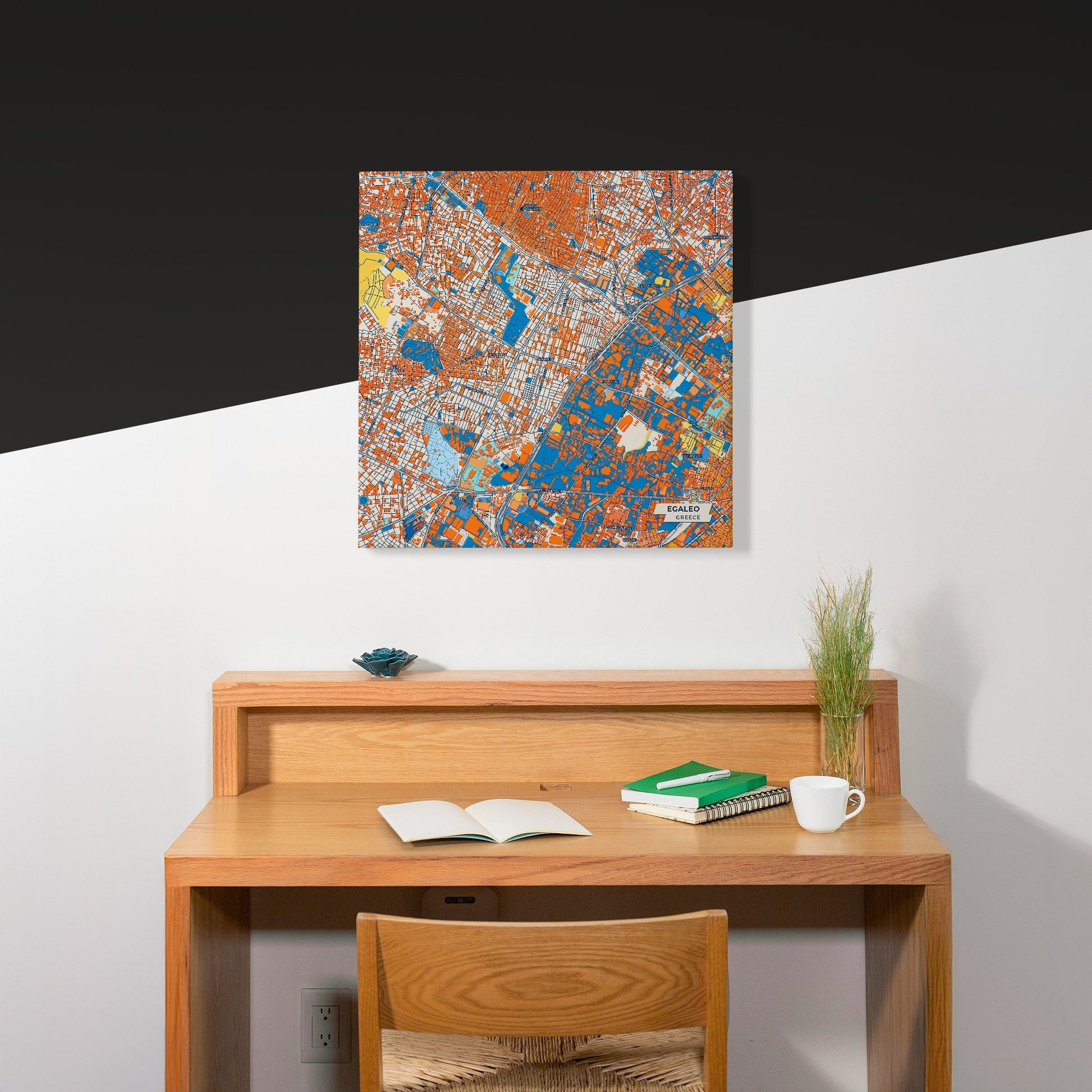 Αιγαλεω Greece Colorful City Map Canvas Print Scene