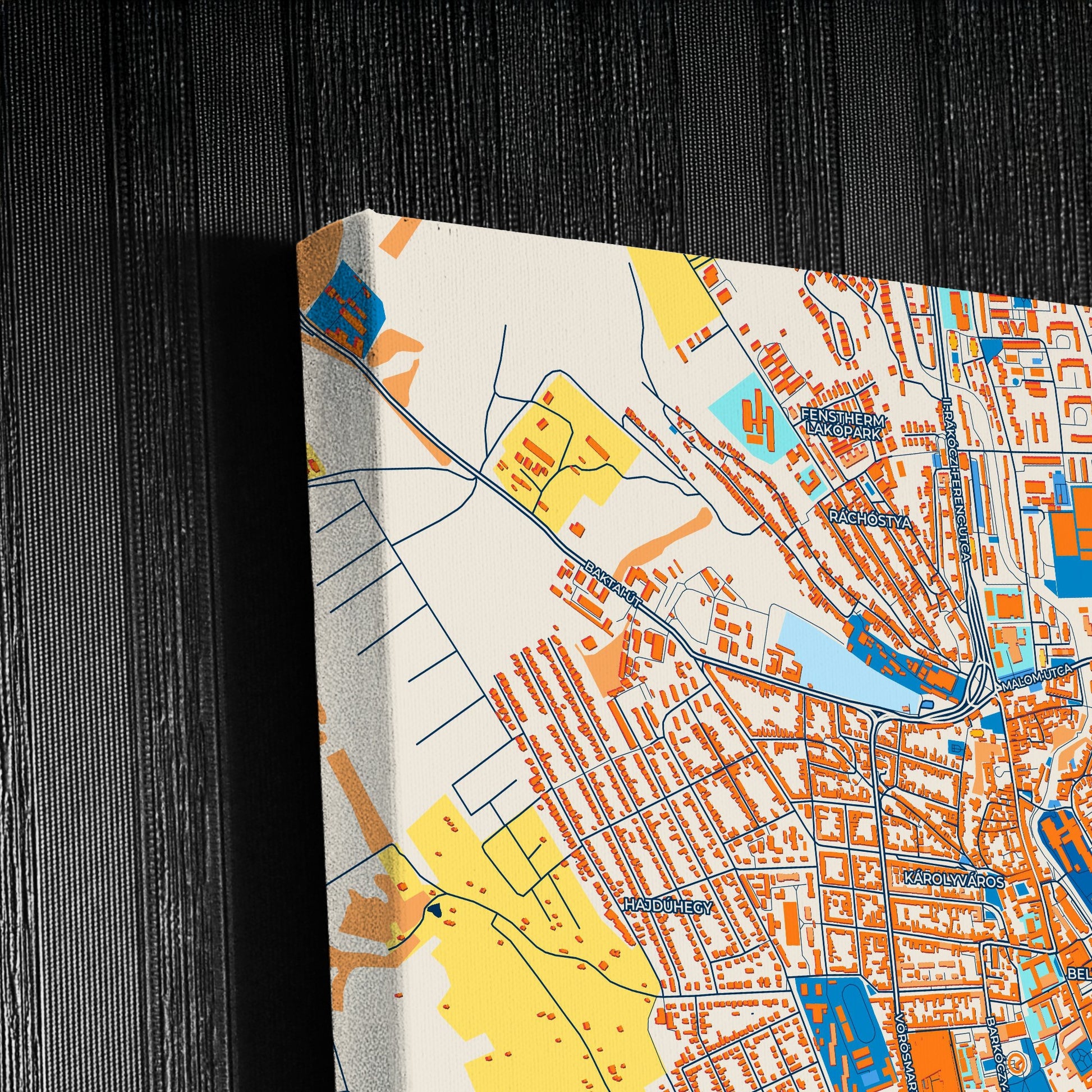 Eger Hungary Colorful City Map Canvas Print Detail