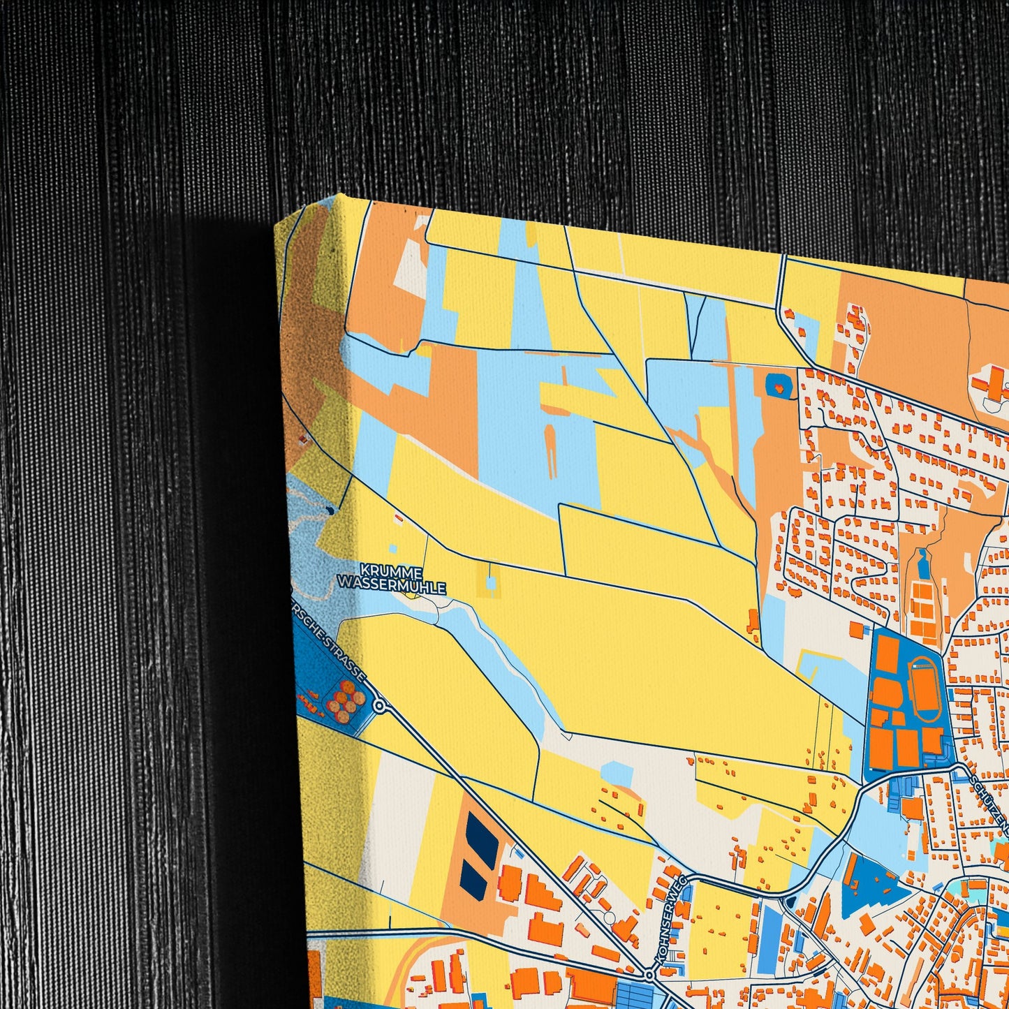 Einbeck Germany Colorful City Map Canvas Print Detail