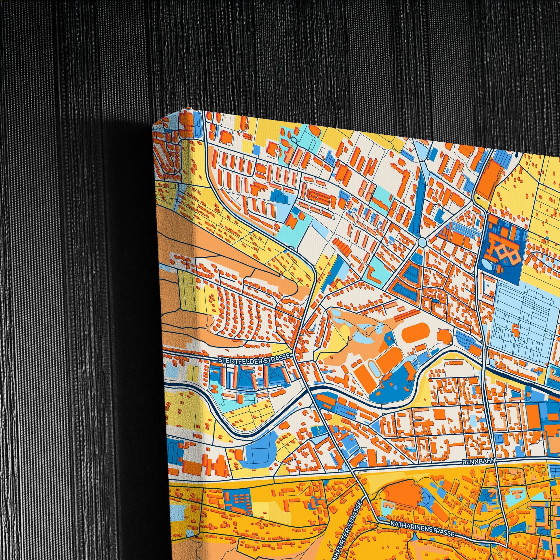 Eisenach Germany Colorful City Map Canvas Print Detail