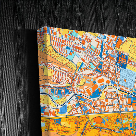 Eisenach Germany Colorful City Map Canvas Print Detail