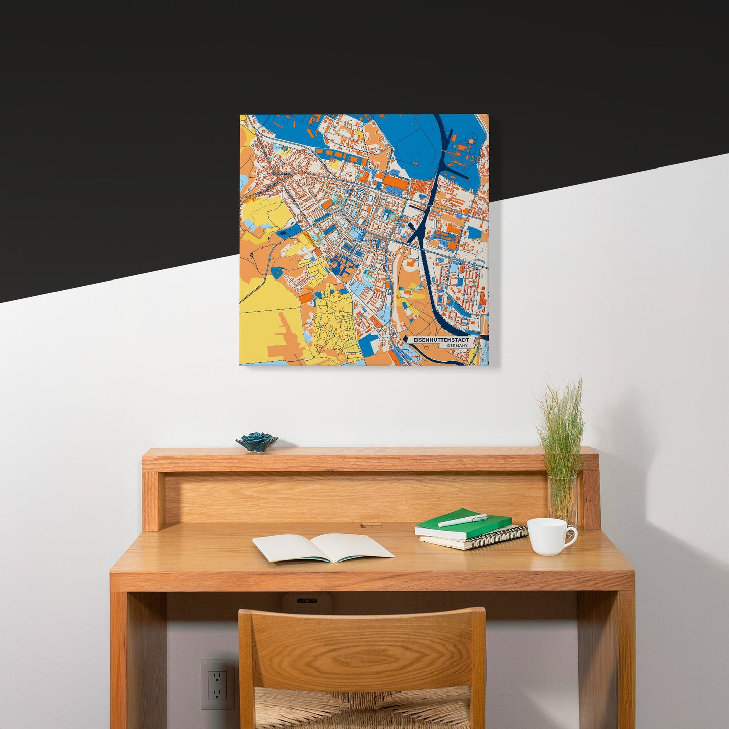 Eisenhüttenstadt Germany Colorful City Map Canvas Print Scene