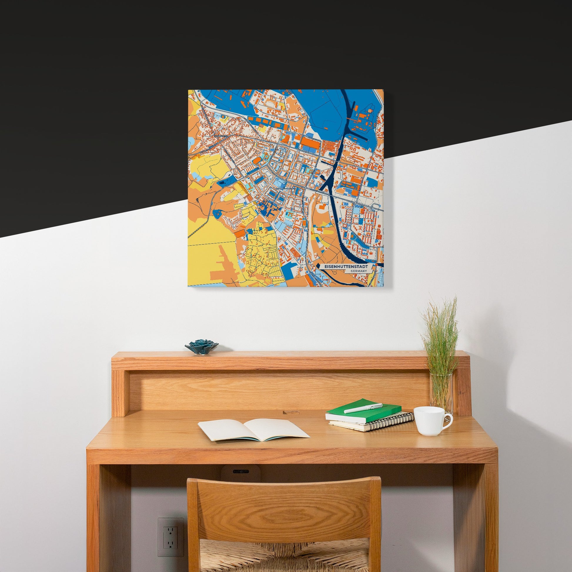 Eisenhüttenstadt Germany Colorful City Map Canvas Print Scene