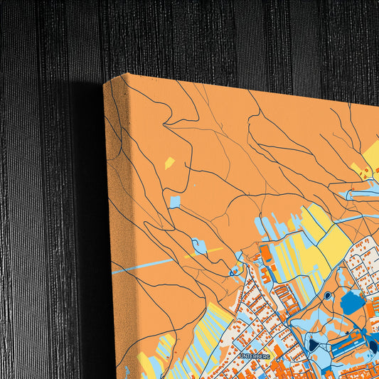 Eisenstadt Austria Colorful City Map Canvas Print Detail