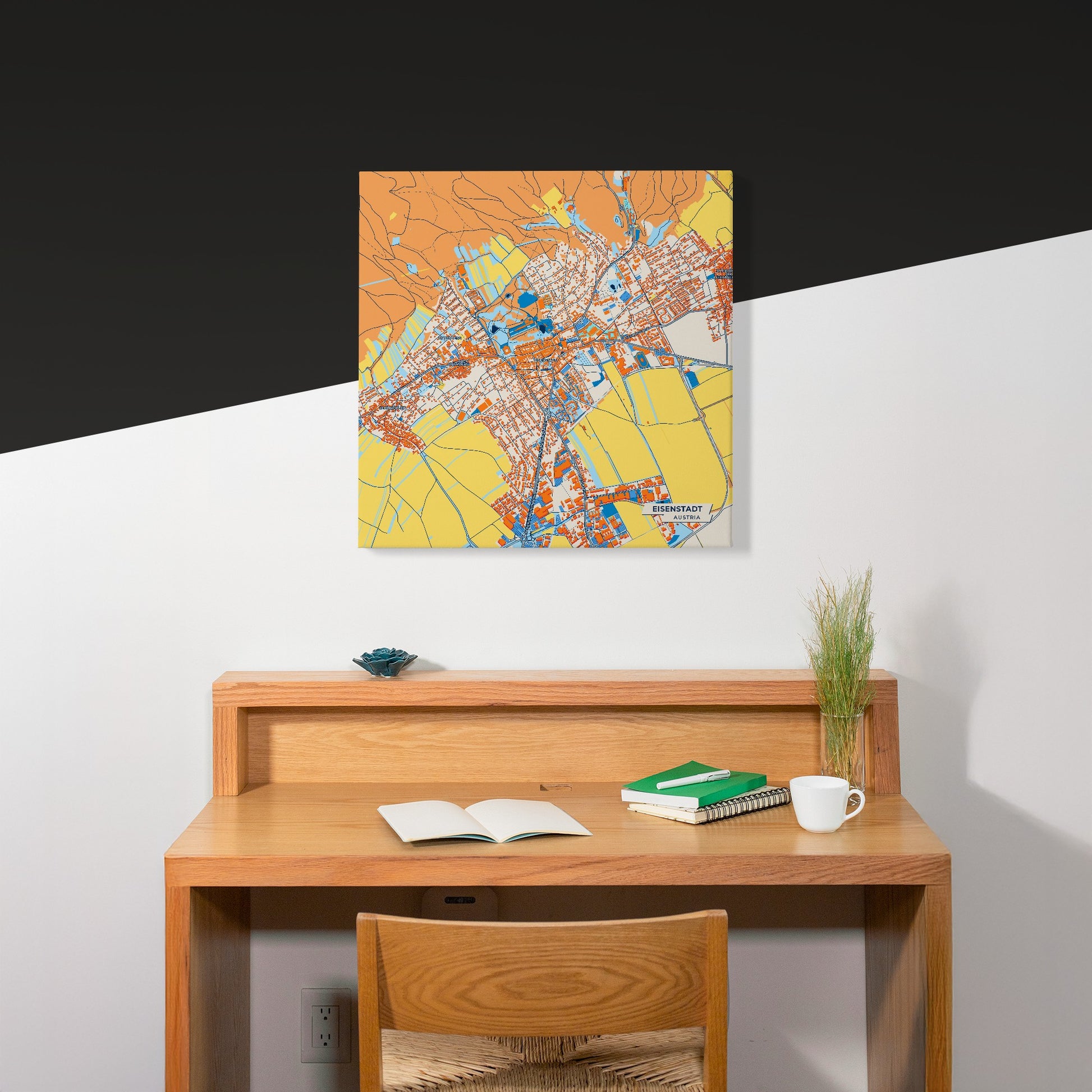 Eisenstadt Austria Colorful City Map Canvas Print Scene