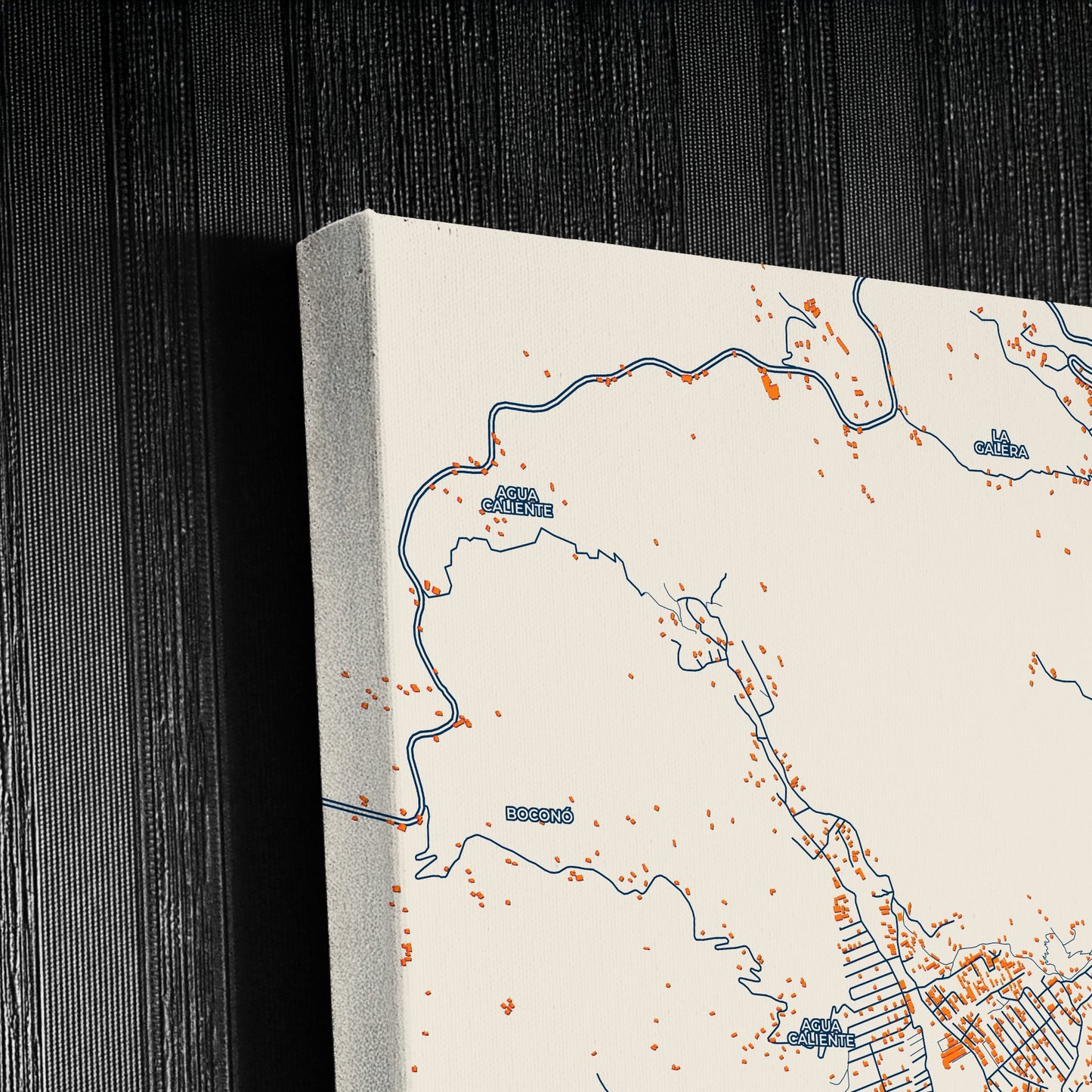 Ejido Venezuela Colorful City Map Canvas Print Detail