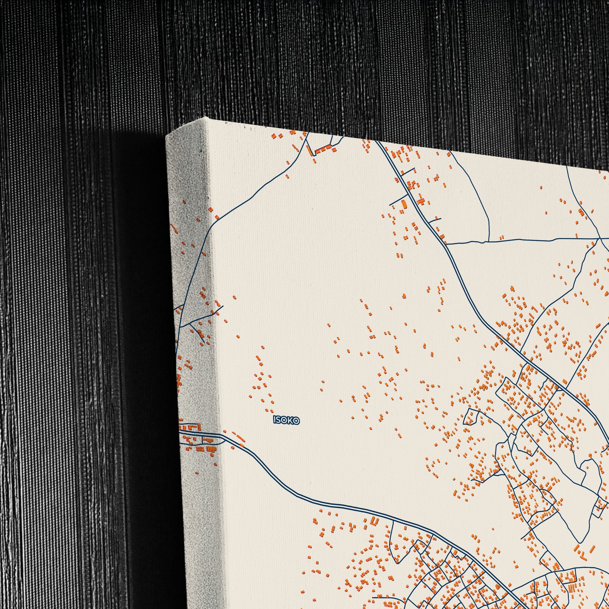 Ejigbo Nigeria Colorful City Map Canvas Print Detail