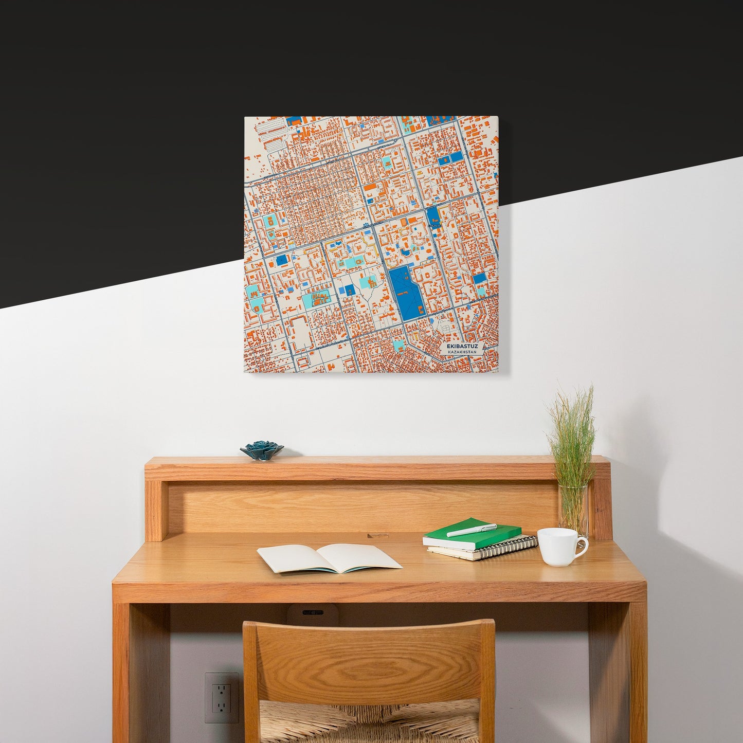 Ekibastuz Kazakhstan Colorful City Map Canvas Print Scene