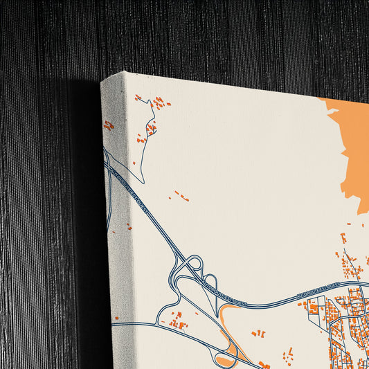 El Achir Algeria Colorful City Map Canvas Print Detail