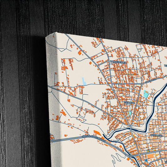 Elbi̇stan Turkey Colorful City Map Canvas Print Detail