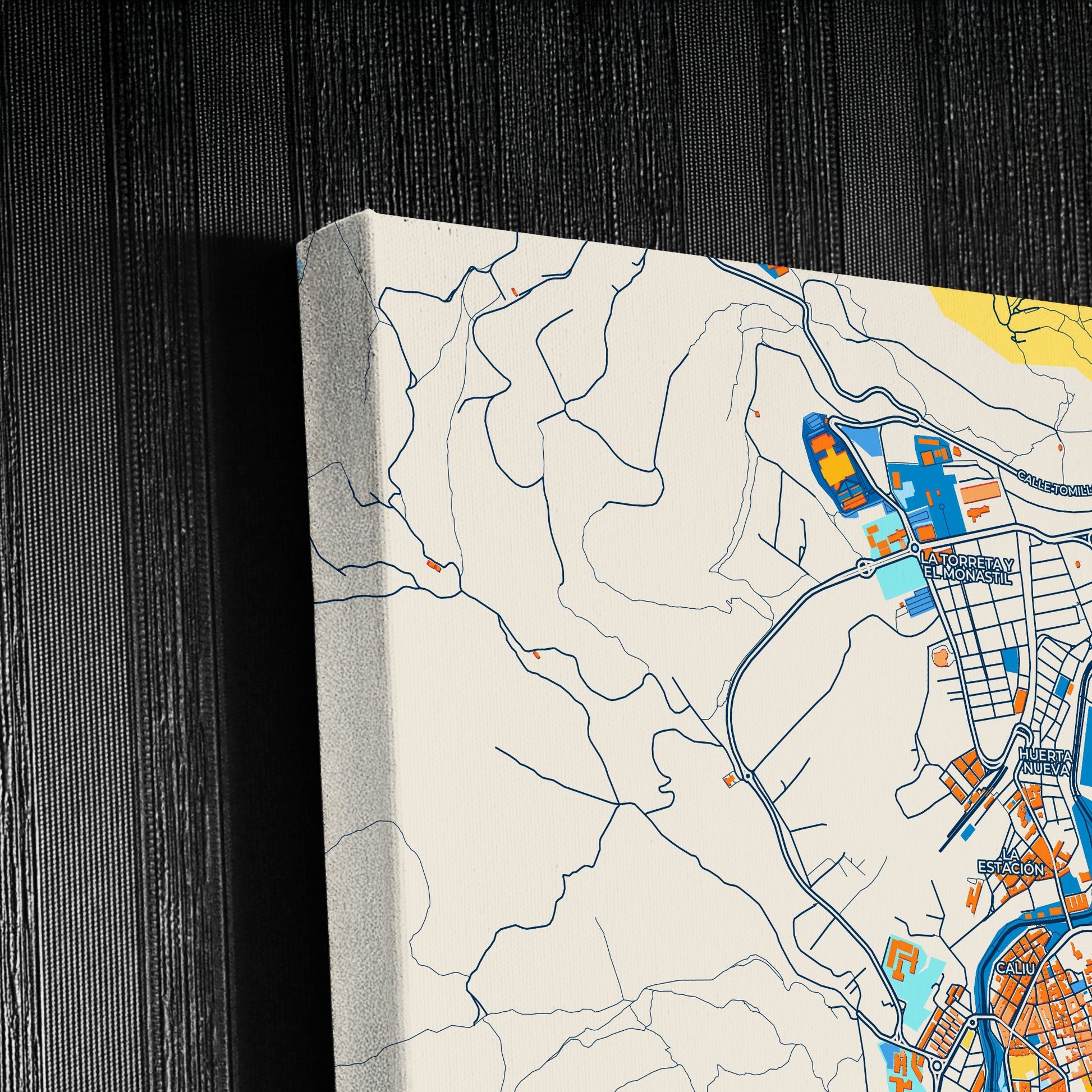 Elda Spain Colorful City Map Canvas Print Detail