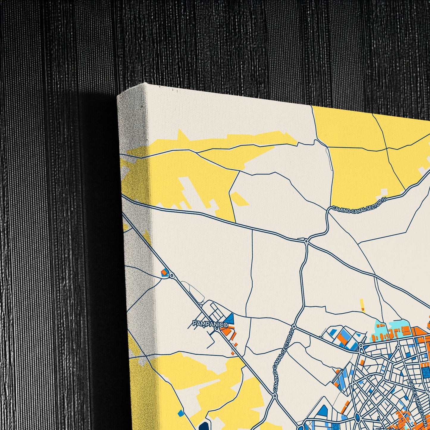 El Ejido Spain Colorful City Map Canvas Print Detail