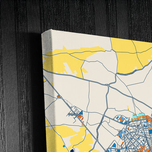 El Ejido Spain Colorful City Map Canvas Print Detail