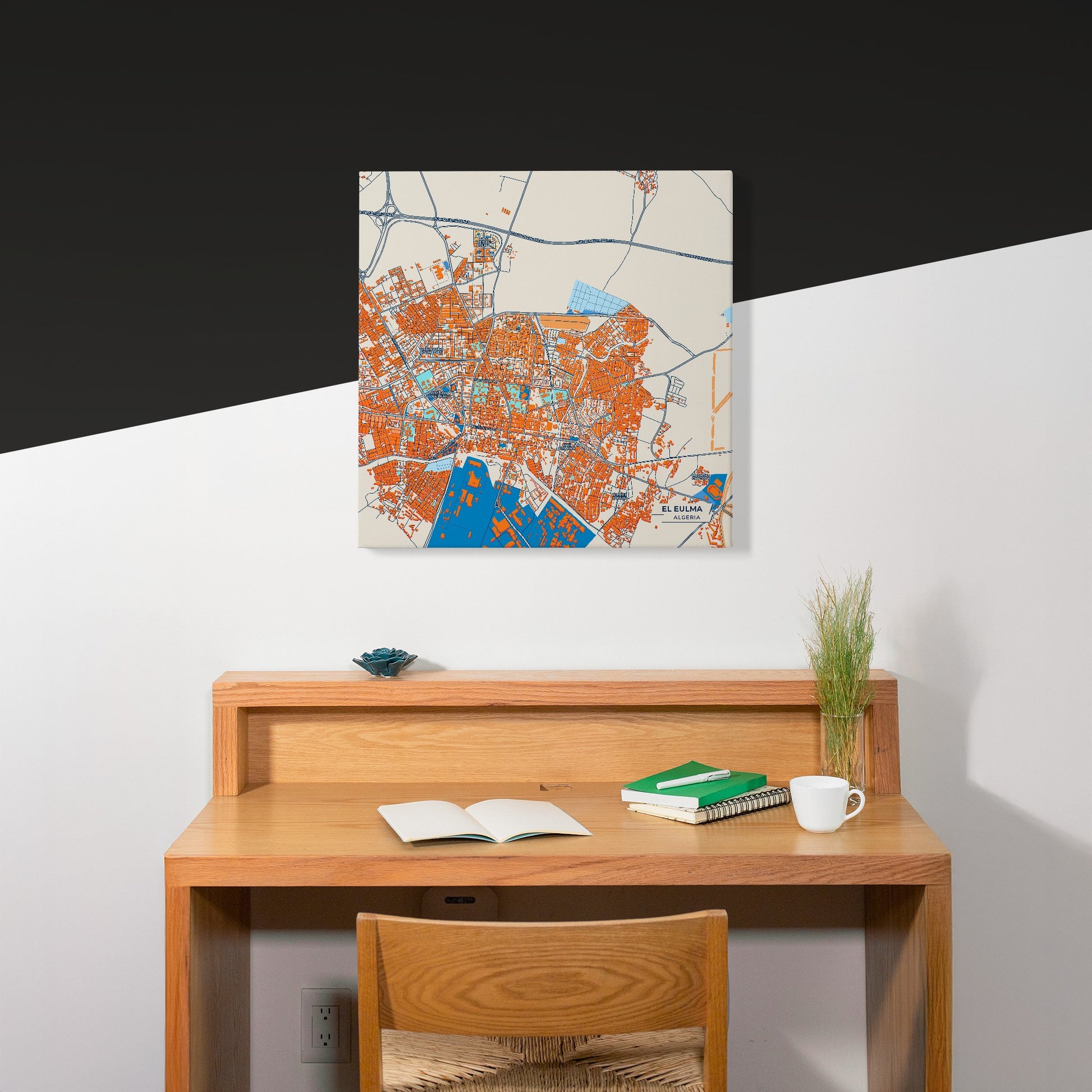 El Eulma Algeria Colorful City Map Canvas Print Scene
