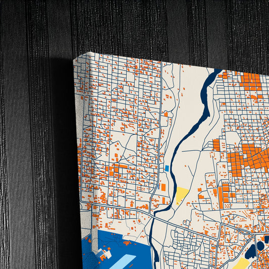 El Fasher Sudan Colorful City Map Canvas Print Detail