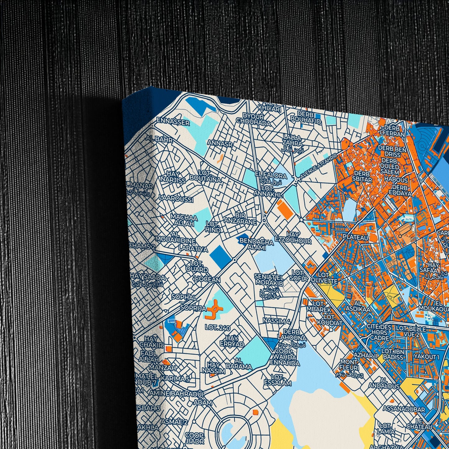 El Jadid Morocco Colorful City Map Canvas Print Detail