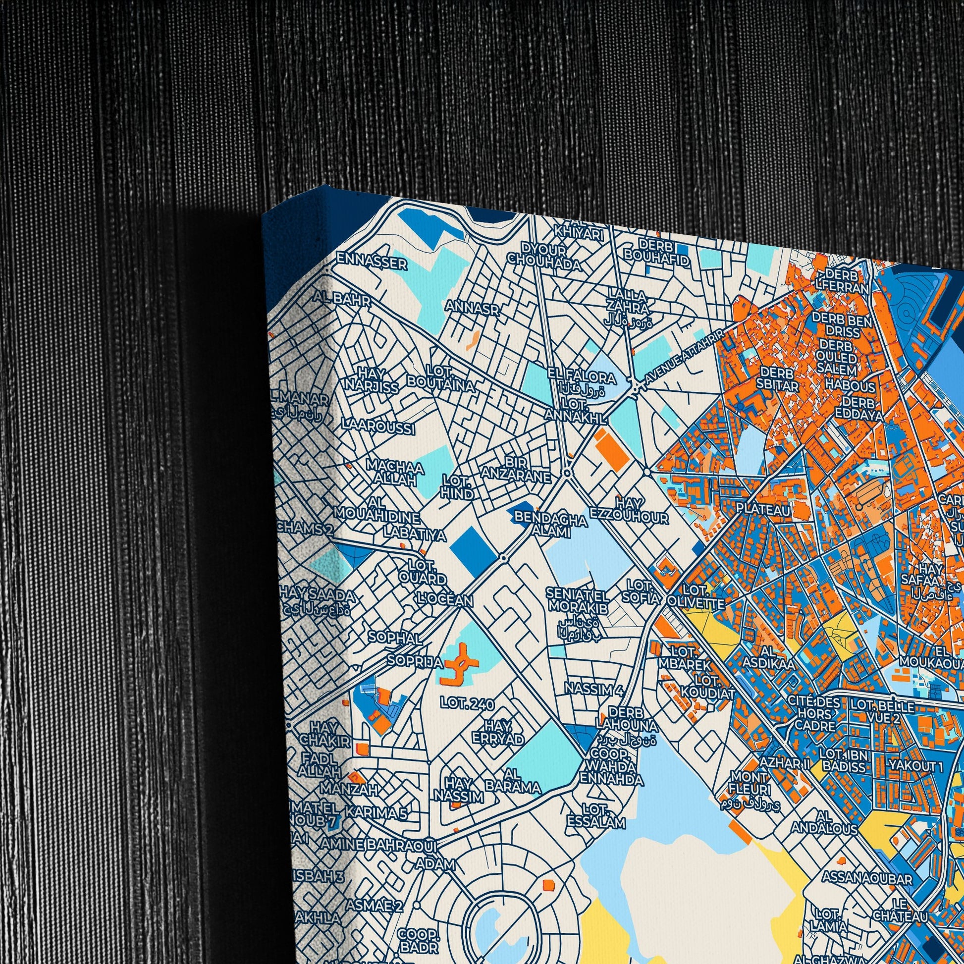 El Jadid Morocco Colorful City Map Canvas Print Detail