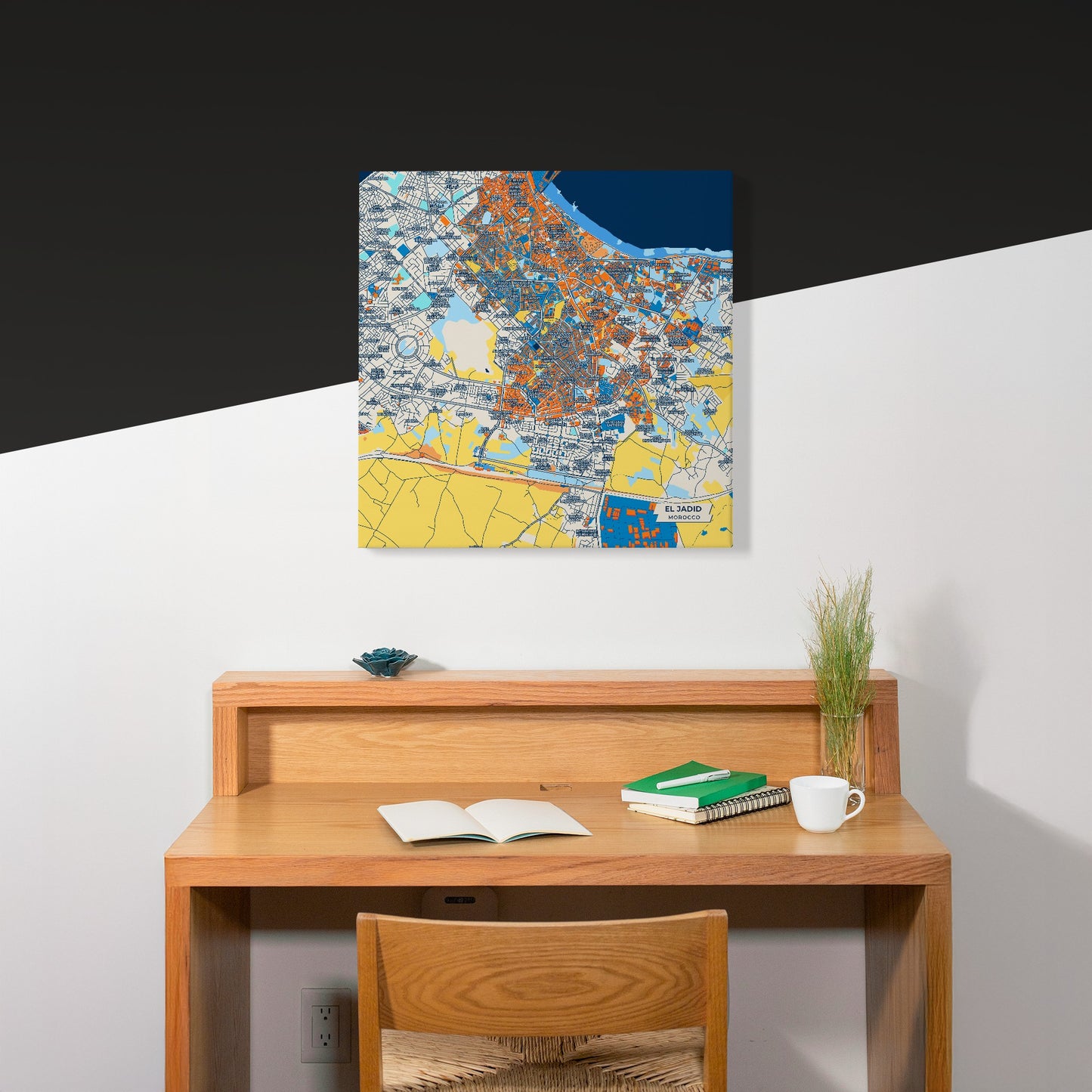 El Jadid Morocco Colorful City Map Canvas Print Scene