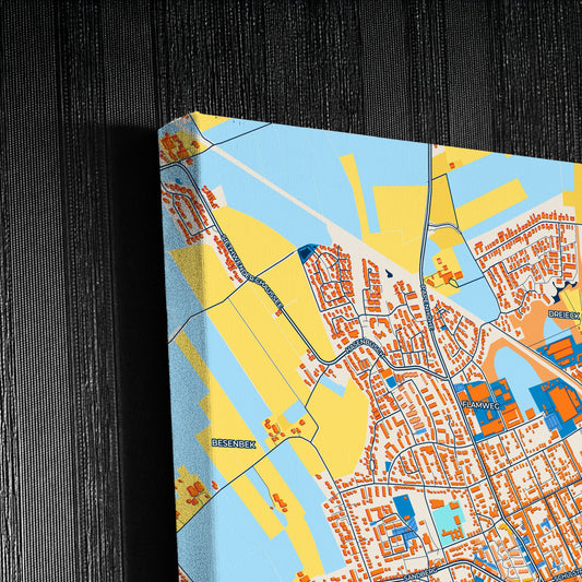 Elmshorn Germany Colorful City Map Canvas Print Detail
