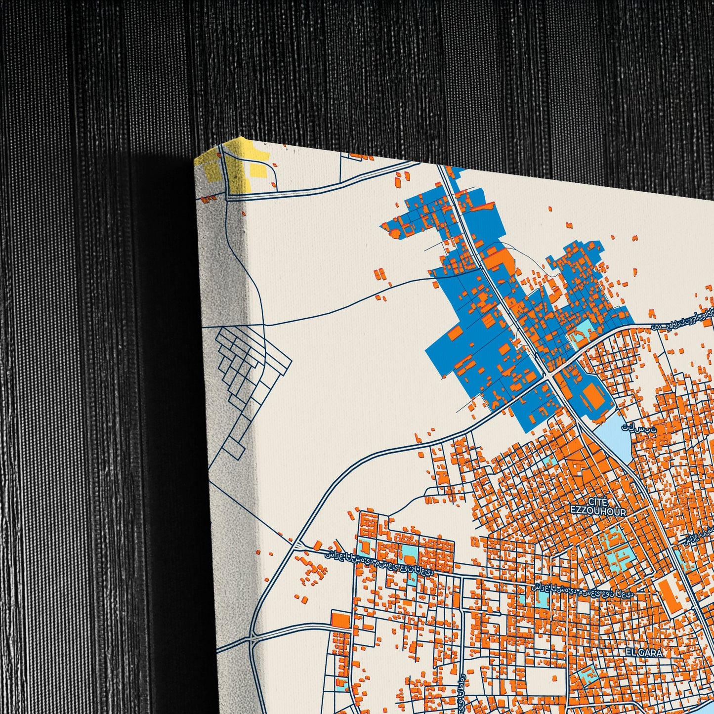 El Oued Algeria Colorful City Map Canvas Print Detail