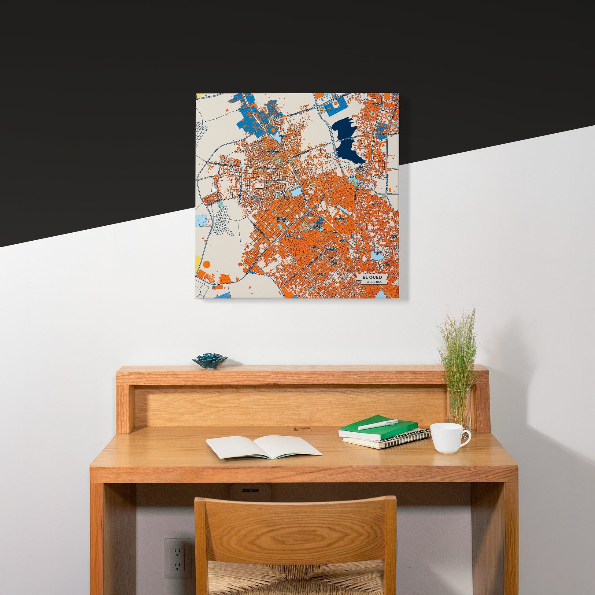 El Oued Algeria Colorful City Map Canvas Print Scene