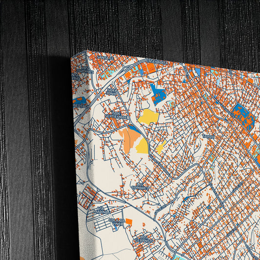 Eloy Alfaro Ecuador Colorful City Map Canvas Print Detail