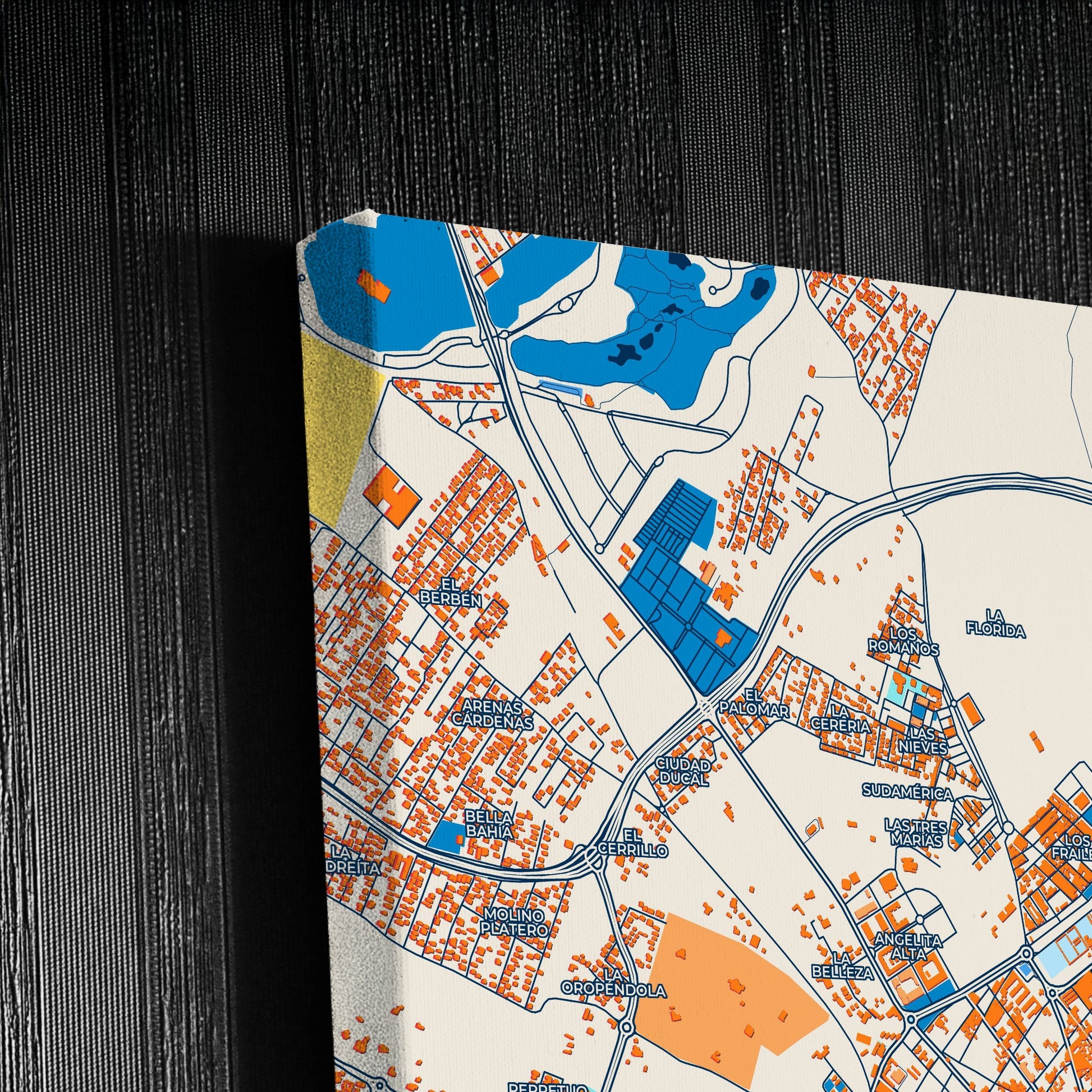 El Puerto De Santa María Spain Colorful City Map Canvas Print Detail