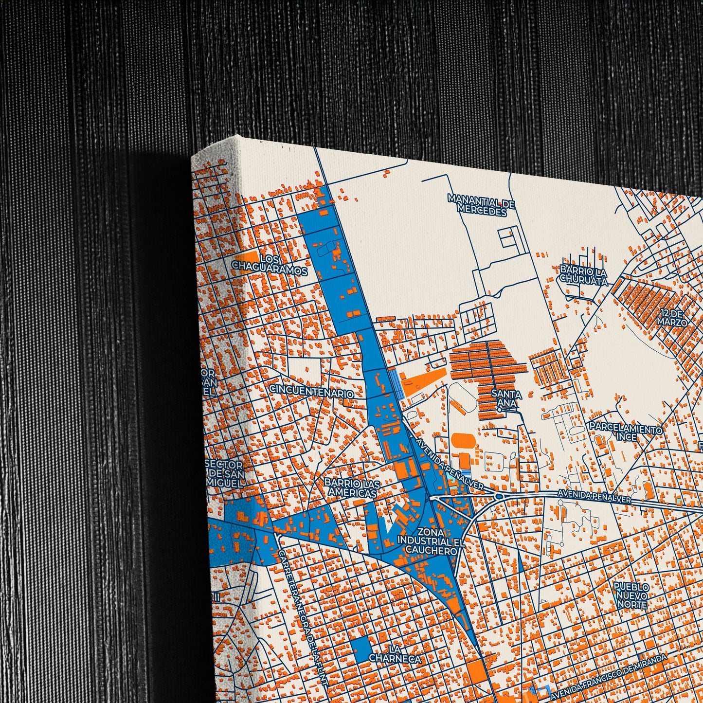 El Tigre Venezuela Colorful City Map Canvas Print Detail