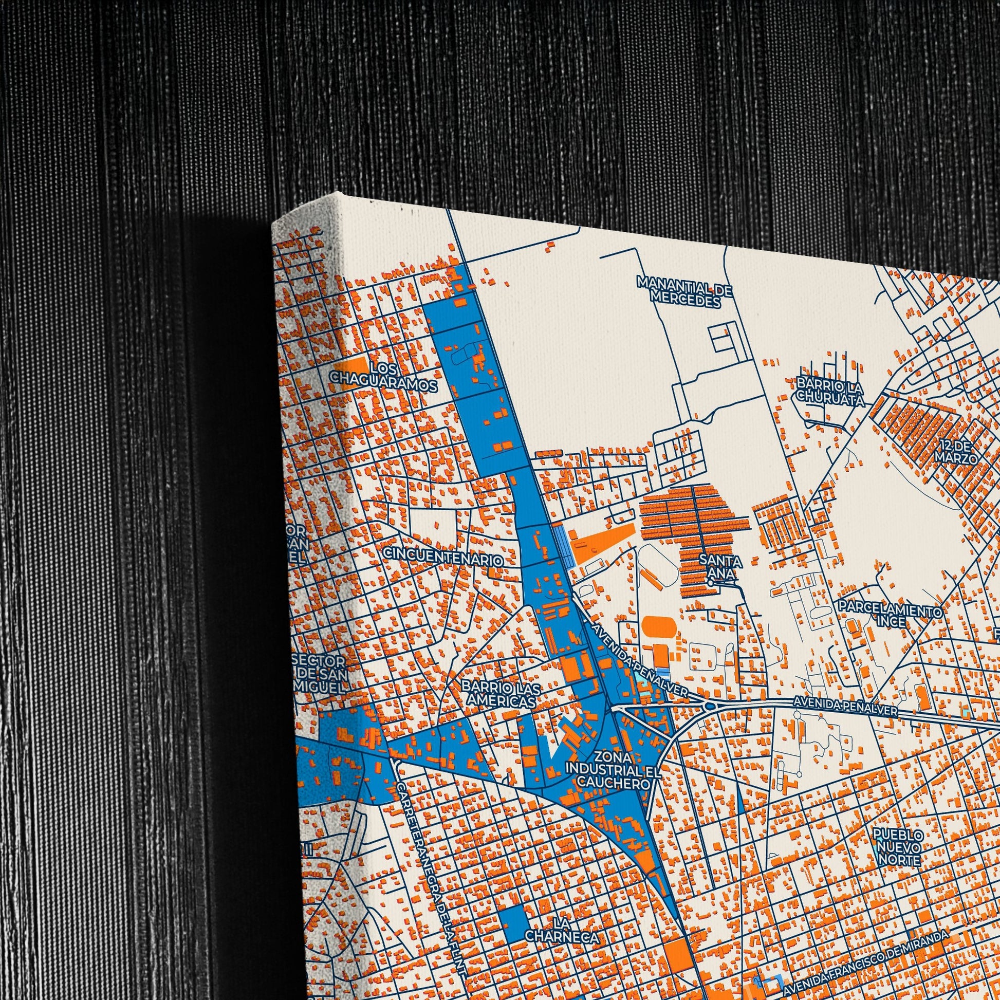 El Tigre Venezuela Colorful City Map Canvas Print Detail