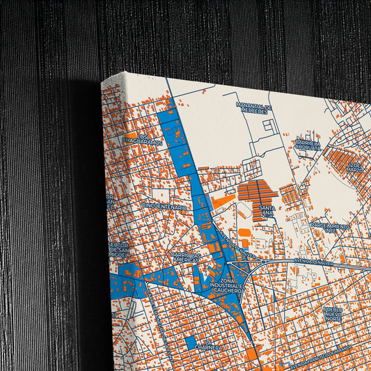 El Tigre Venezuela Colorful City Map Canvas Print Detail