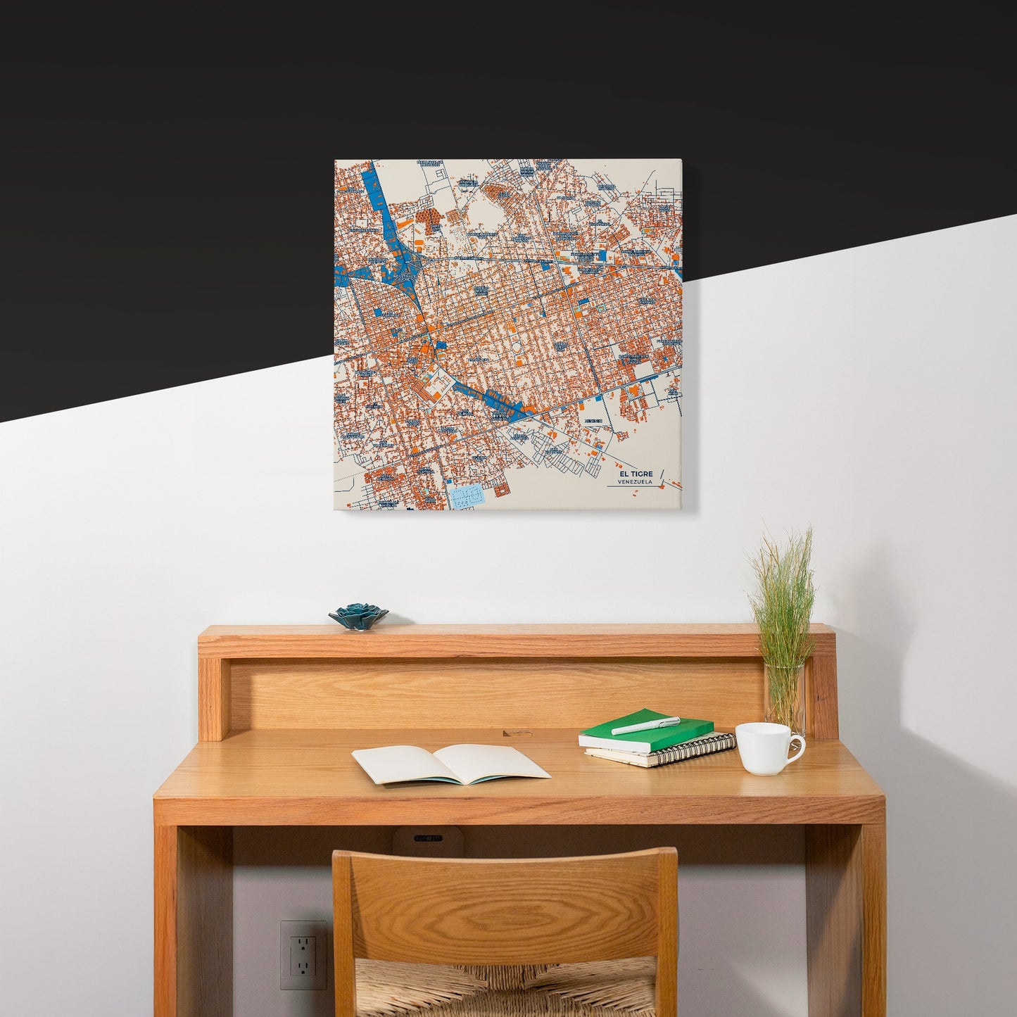 El Tigre Venezuela Colorful City Map Canvas Print Scene