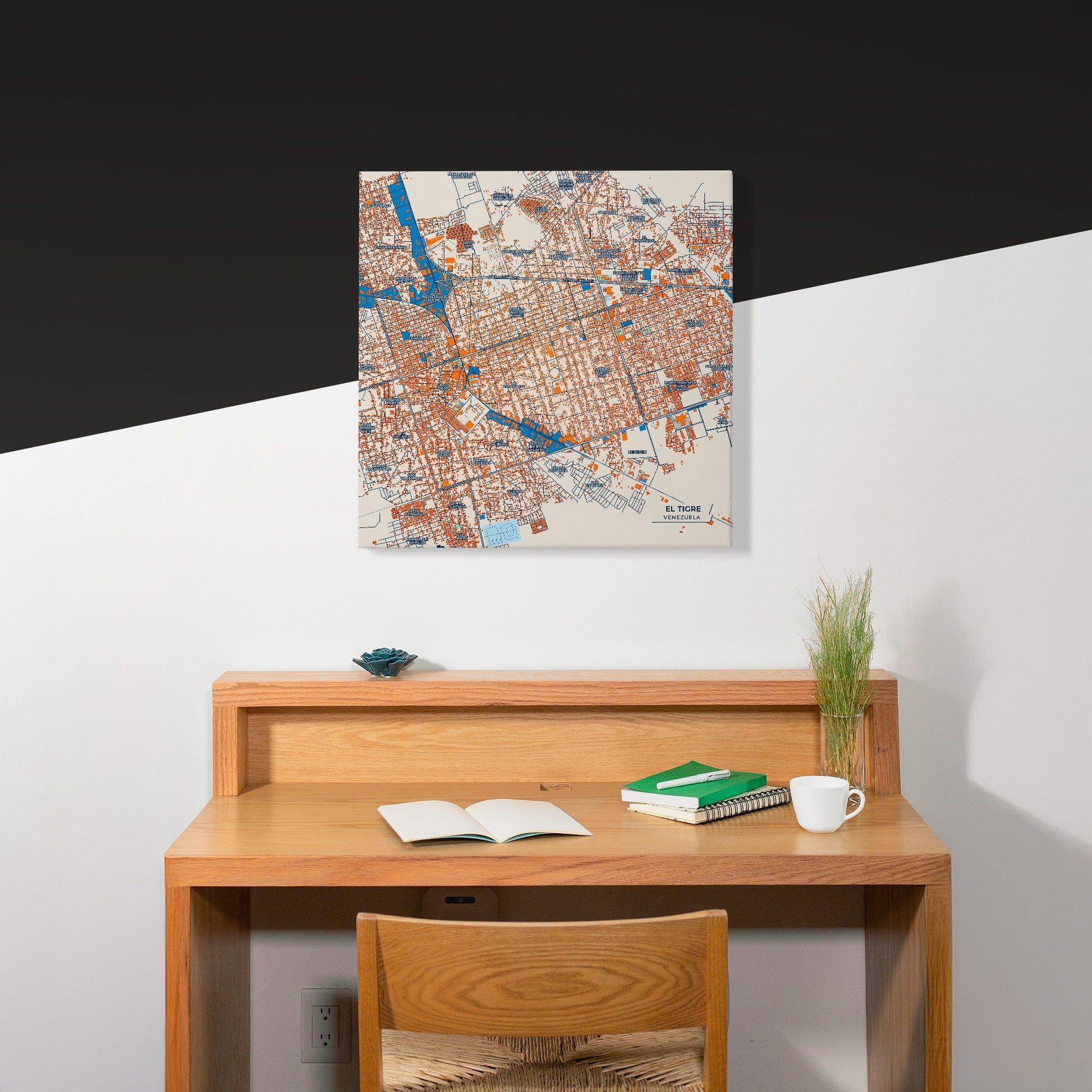 El Tigre Venezuela Colorful City Map Canvas Print Scene