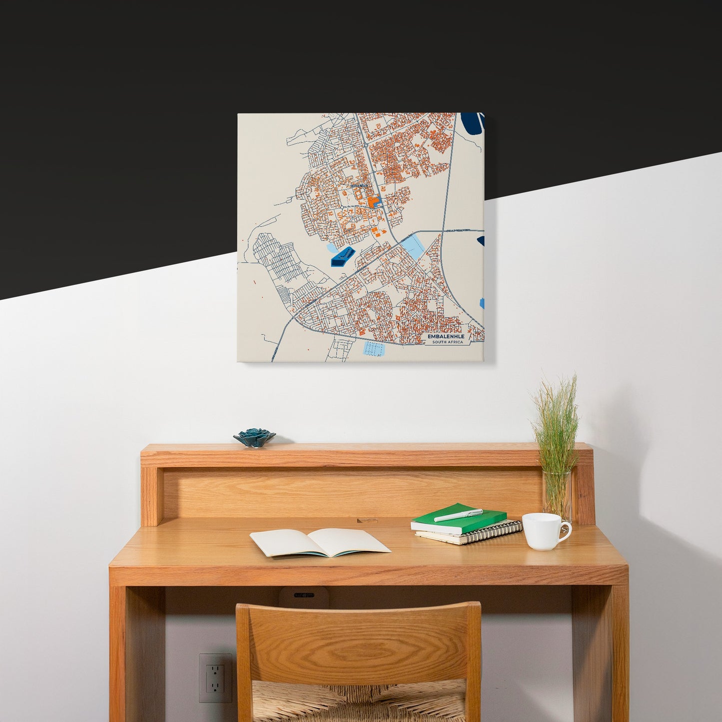 Embalenhle South Africa Colorful City Map Canvas Print Scene