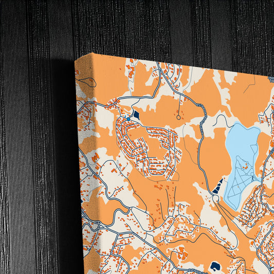 Embu Brazil Colorful City Map Canvas Print Detail