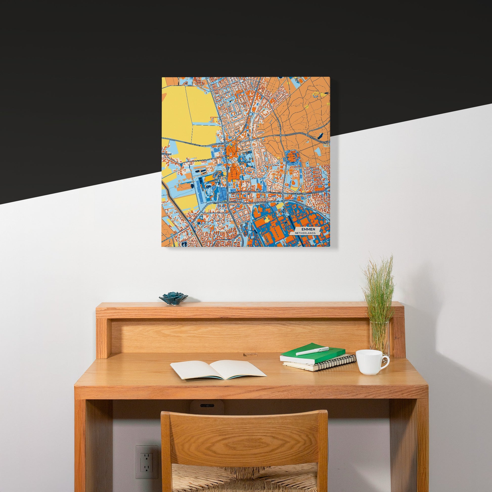 Emmen Netherlands Colorful City Map Canvas Print Scene