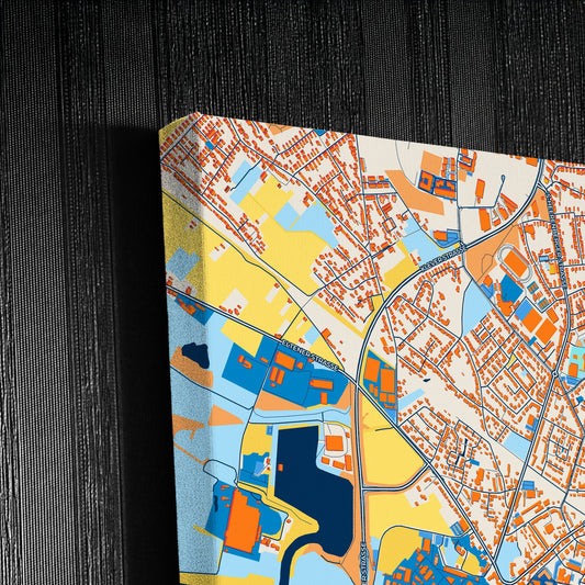Emmerich Am Rhein Germany Colorful City Map Canvas Print Detail