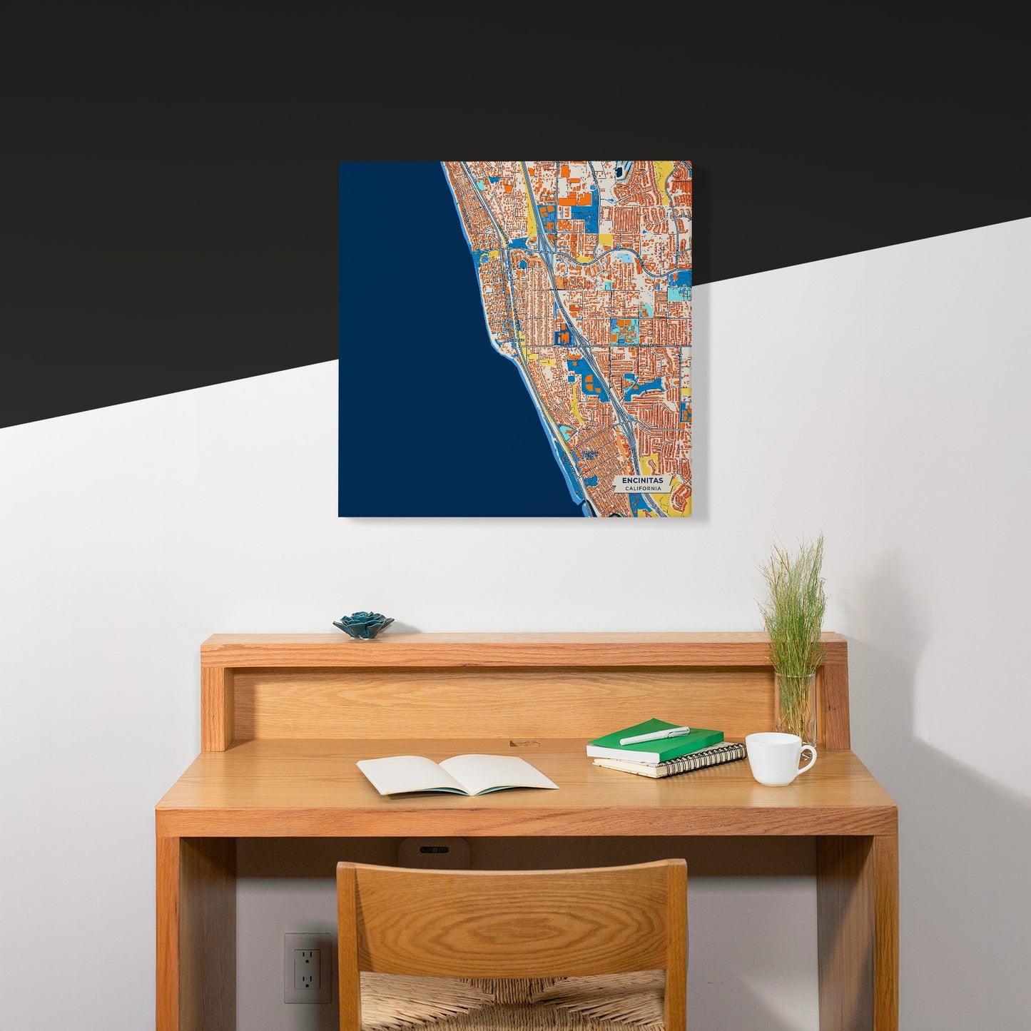 Encinitas California Colorful City Map Canvas Print Scene