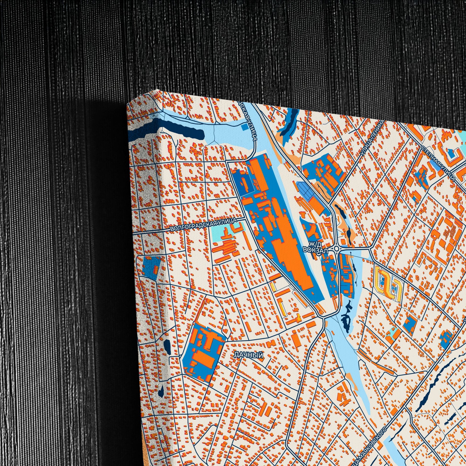Энгельс Russia Colorful City Map Canvas Print Detail