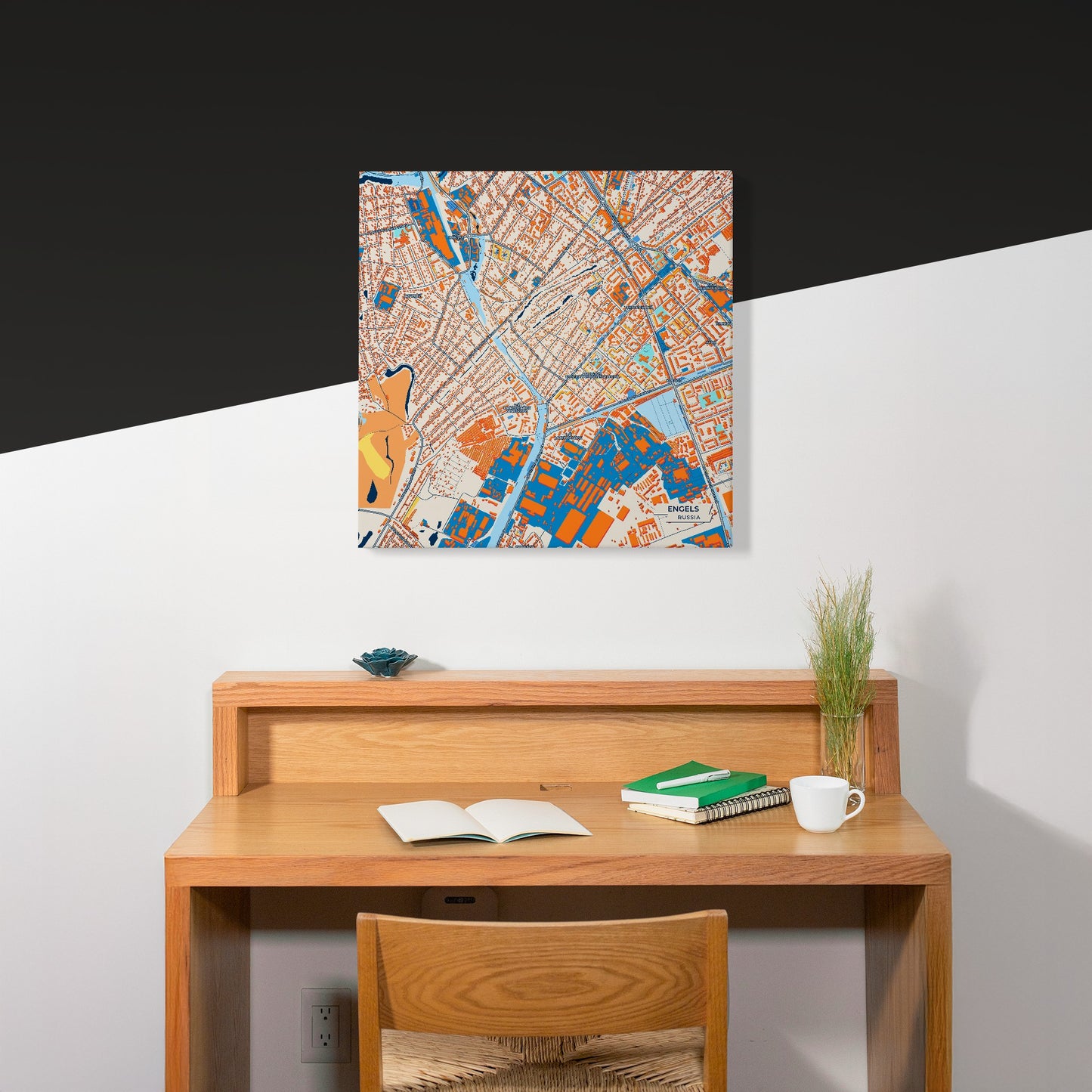 Энгельс Russia Colorful City Map Canvas Print Scene