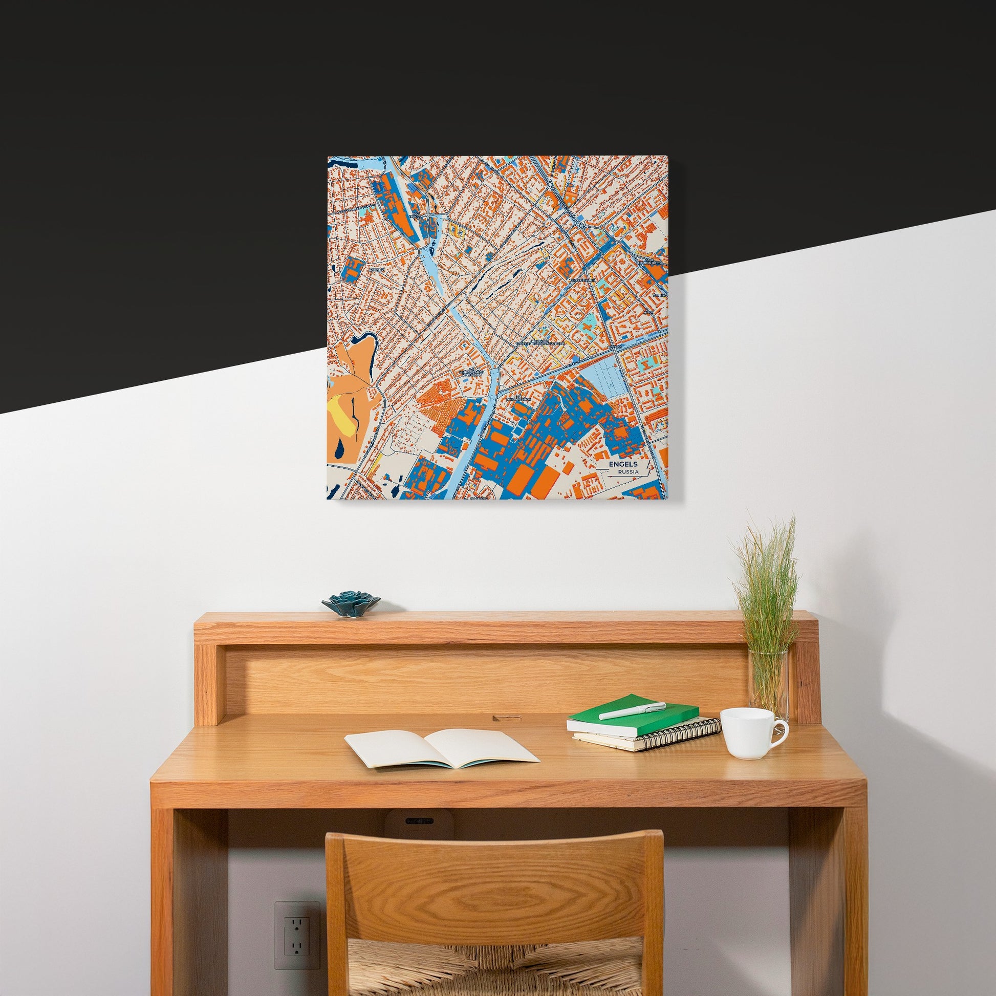 Энгельс Russia Colorful City Map Canvas Print Scene