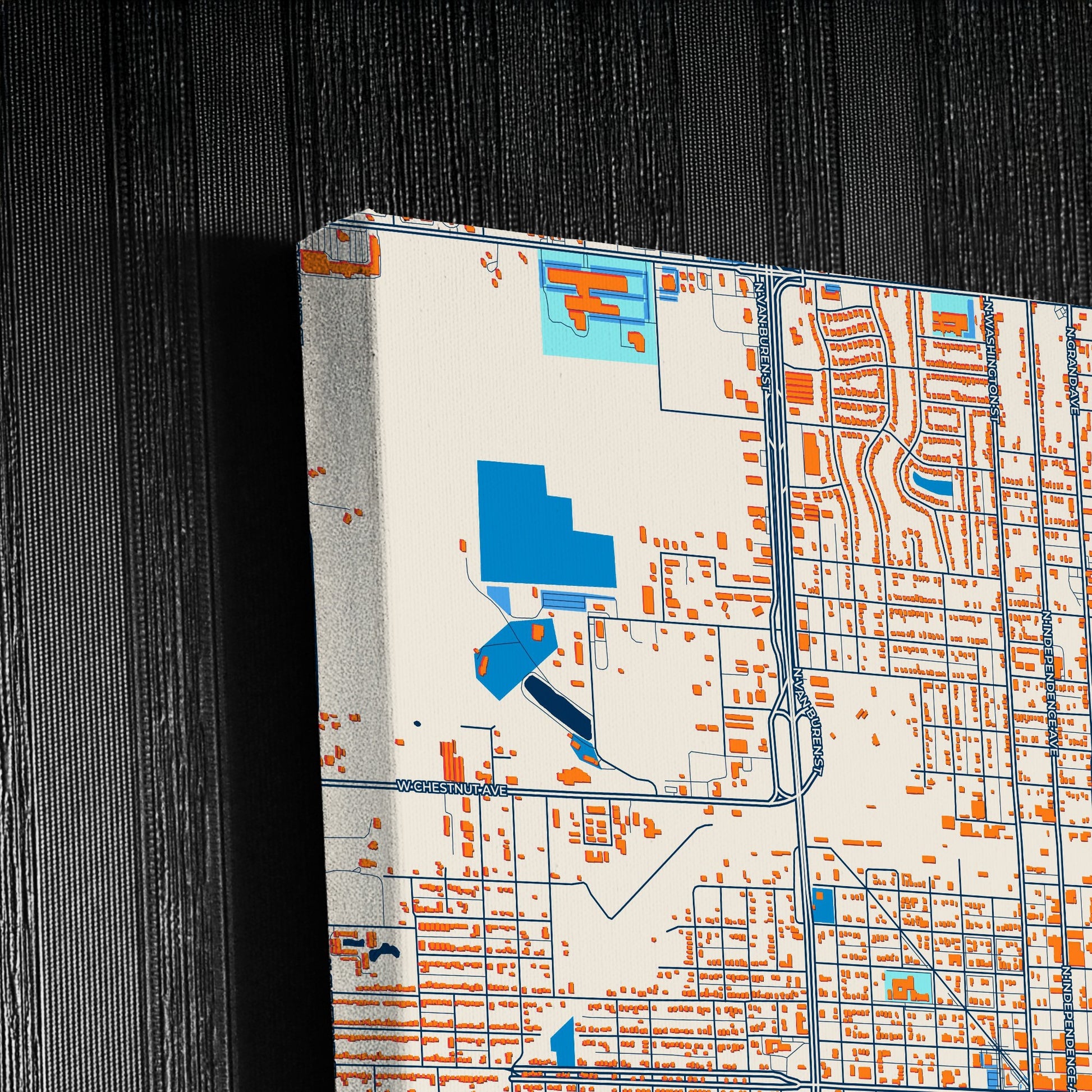 Enid Oklahoma Colorful City Map Canvas Print Detail